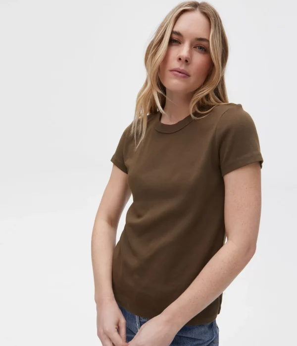 Michael Stars Lexy Tee- T-Shirts | 1x1 Cotton T-Shirts