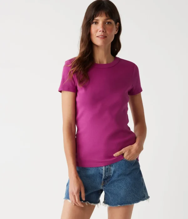 Michael Stars Lexy Tee- T-Shirts | 1x1 Cotton T-Shirts