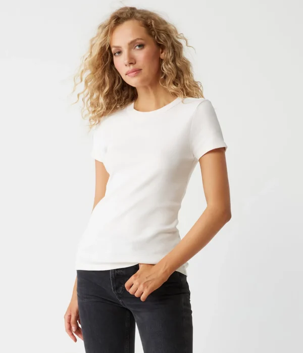 Michael Stars Lexy Tee- T-Shirts | 1x1 Cotton T-Shirts