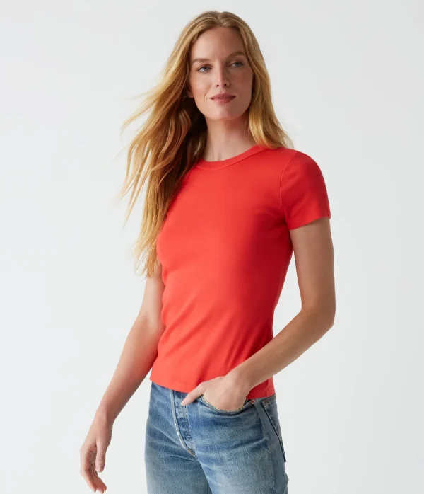 Michael Stars Lexy Tee- T-Shirts | 1x1 Cotton T-Shirts
