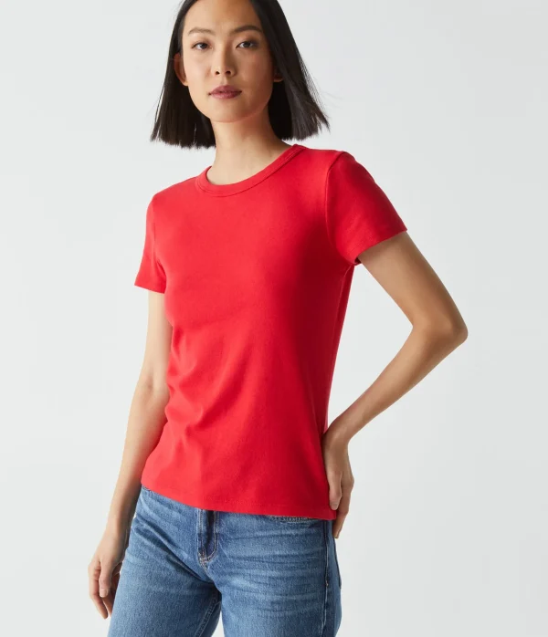 Michael Stars Lexy Tee- T-Shirts | 1x1 Cotton T-Shirts