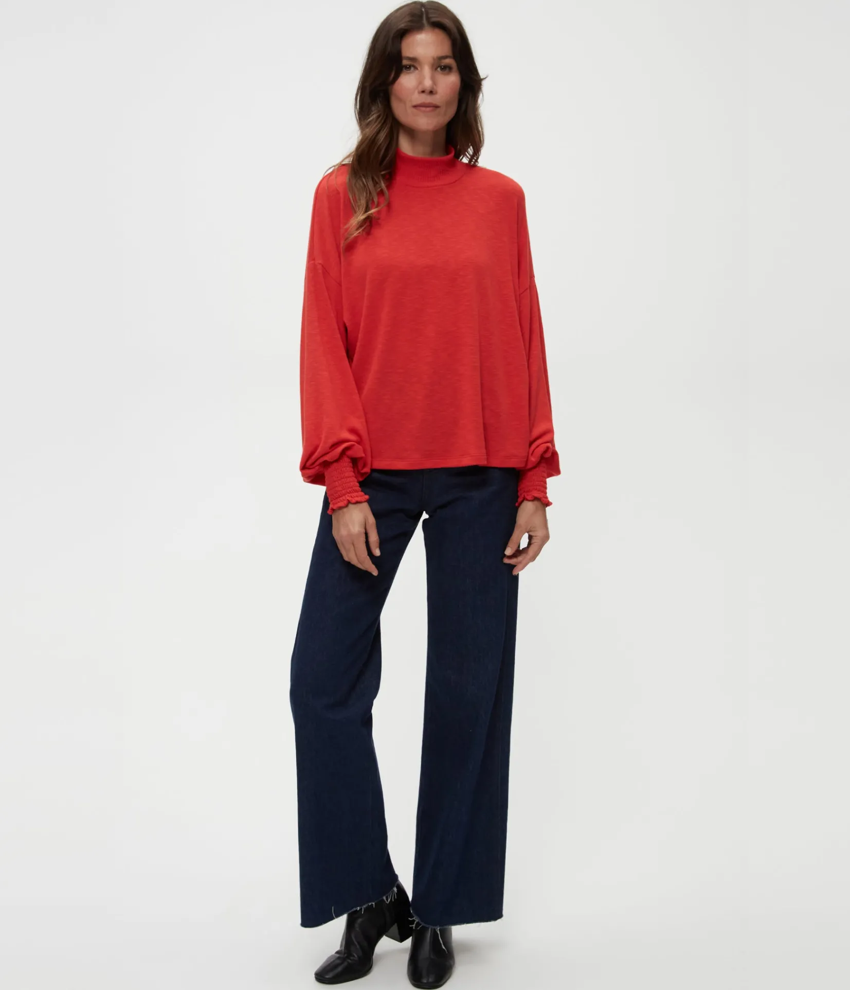 lila_mock_neck_top_1.webp Michael Stars Lila Mock Neck Top- T-Shirts