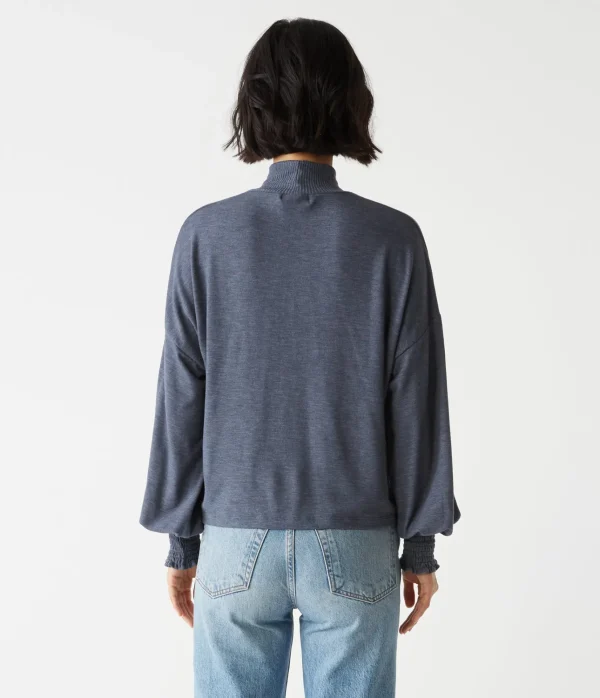 Michael Stars Lila Mock Neck Top- T-Shirts