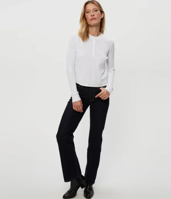 Michael Stars Lina Thermal Henley Tee- T-Shirts | Loungewear