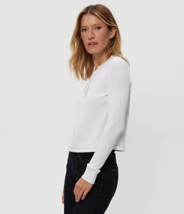 Michael Stars Lina Thermal Henley Tee- T-Shirts | Loungewear