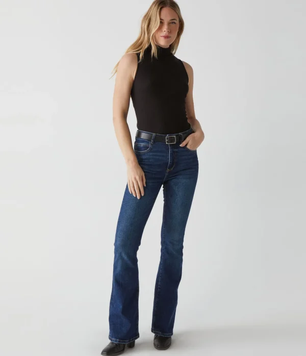 Michael Stars Lino Shine Mock Neck Tank- Tank Tops