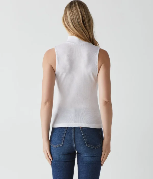 Michael Stars Lino Shine Mock Neck Tank- Tank Tops
