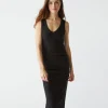 Michael Stars Lori Ribbed V-Neck Dress- Dresses | Midi Dresses