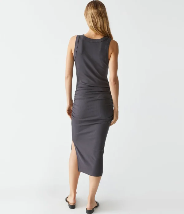 Michael Stars Lori Ribbed V-Neck Dress- Dresses | Midi Dresses