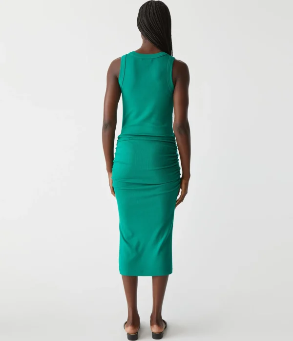 Michael Stars Lori Ribbed V-Neck Dress- Dresses | Midi Dresses
