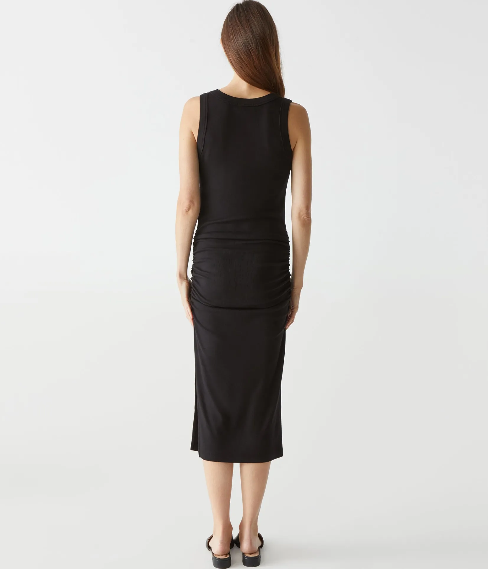 lori_ribbed_vneck_dress_3.webp Michael Stars Lori Ribbed V-Neck Dress- Dresses | Midi Dresses