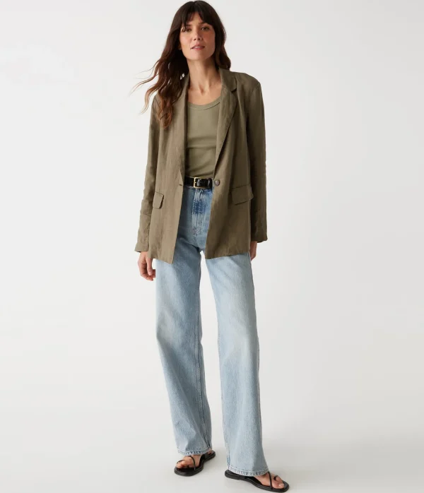 Michael Stars Lottie Linen Blazer- Blazers, Jackets & Outerwear