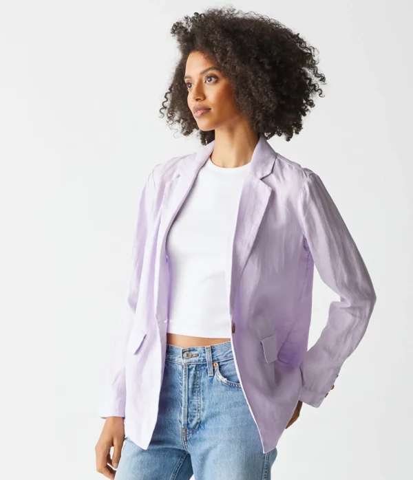 Michael Stars Lottie Linen Blazer- Blazers, Jackets & Outerwear