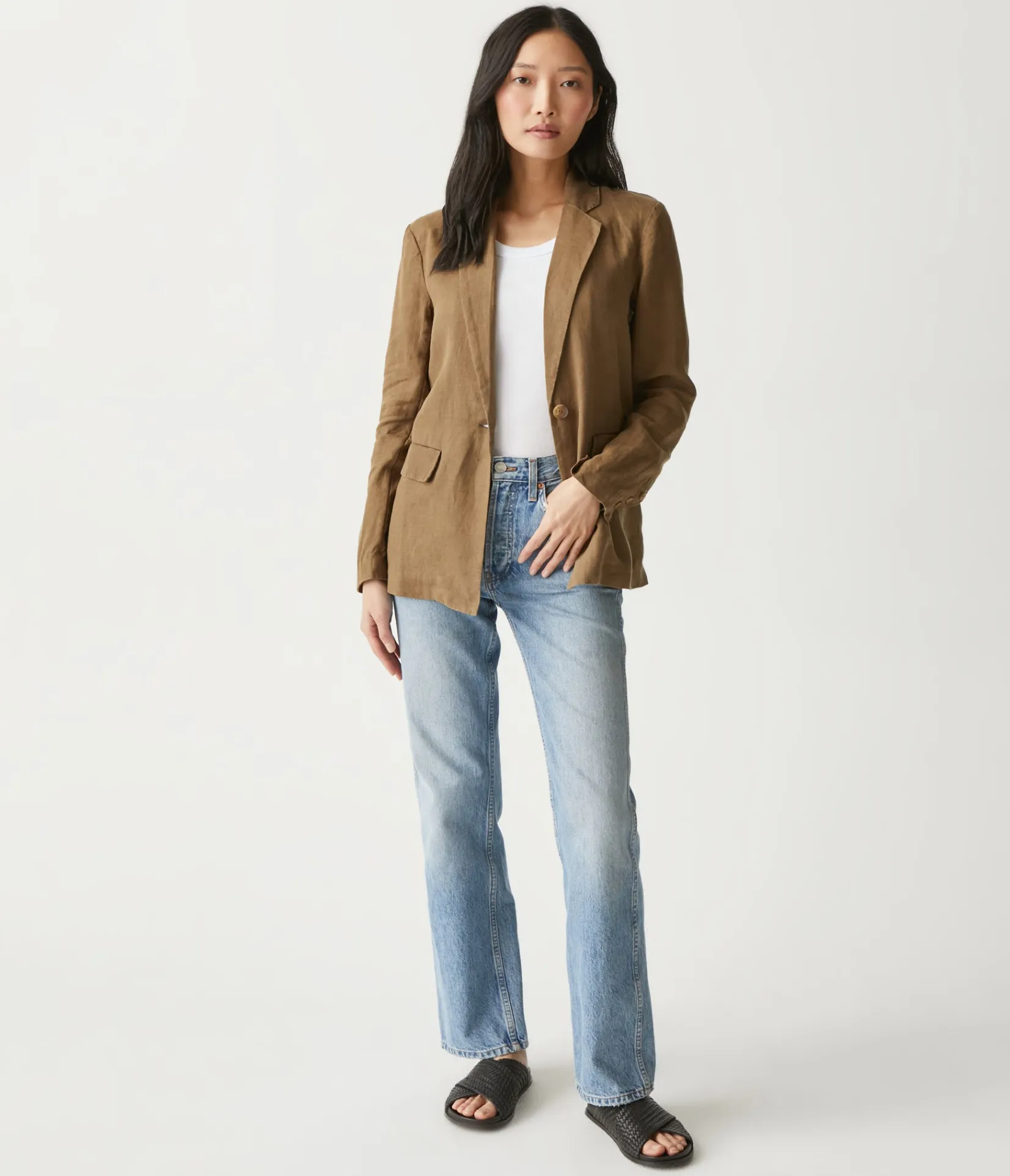 lottie_linen_blazer_45.webp Michael Stars Lottie Linen Blazer- Blazers, Jackets & Outerwear