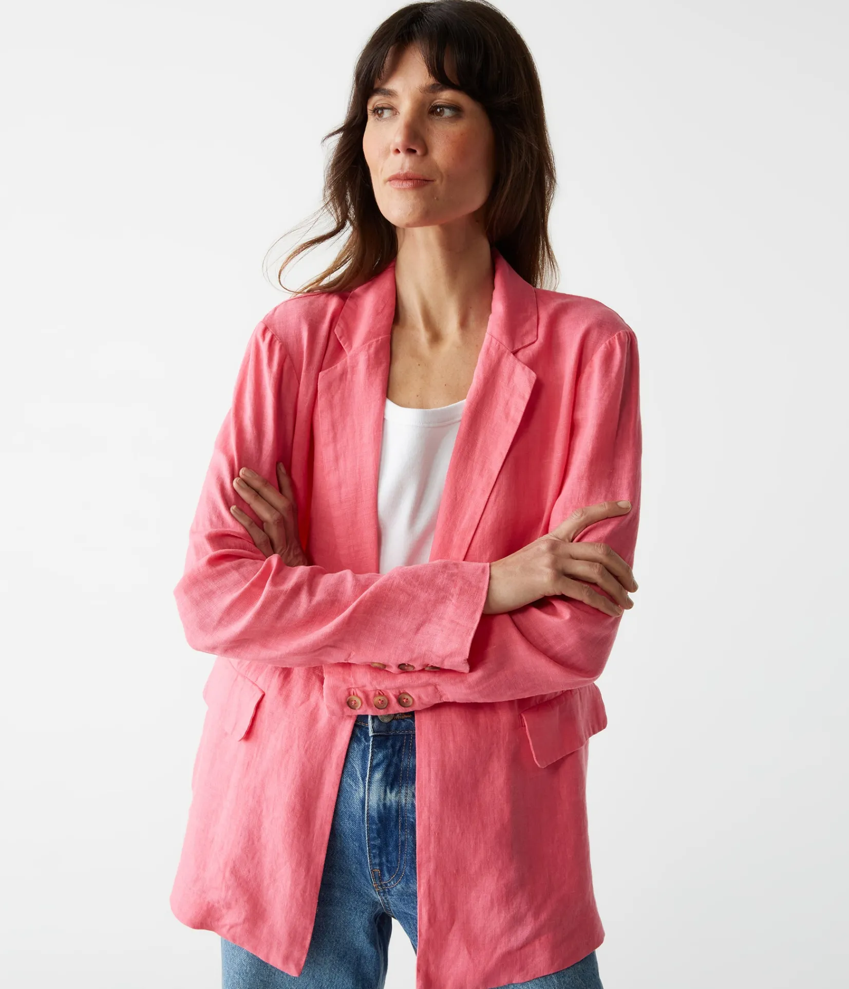 lottie_linen_blazer_8.webp Michael Stars Lottie Linen Blazer- Blazers, Jackets & Outerwear