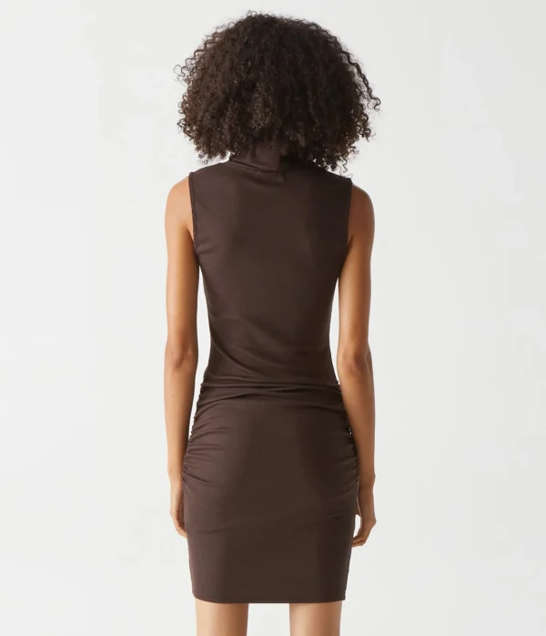 Michael Stars Macy Mock Neck Ribbed Dress- Dresses | Knee Length Dresses