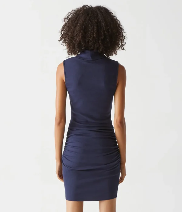 Michael Stars Macy Mock Neck Ribbed Dress- Dresses | Knee Length Dresses