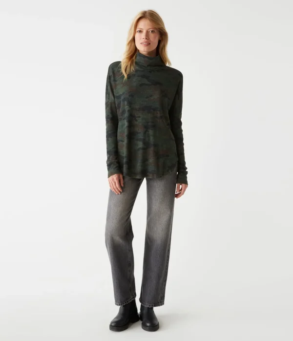 Michael Stars Marcy Camo Tunic- T-Shirts | Loungewear