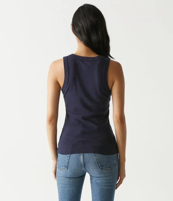 Michael Stars Maya V-Neck Tank- Tank Tops | 1x1 Cotton T-Shirts
