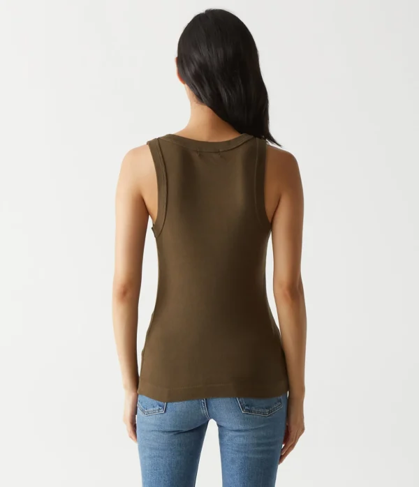 Michael Stars Maya V-Neck Tank- Tank Tops | 1x1 Cotton T-Shirts