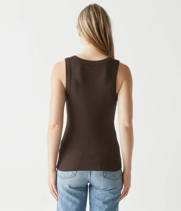 Michael Stars Maya V-Neck Tank- Tank Tops | 1x1 Cotton T-Shirts