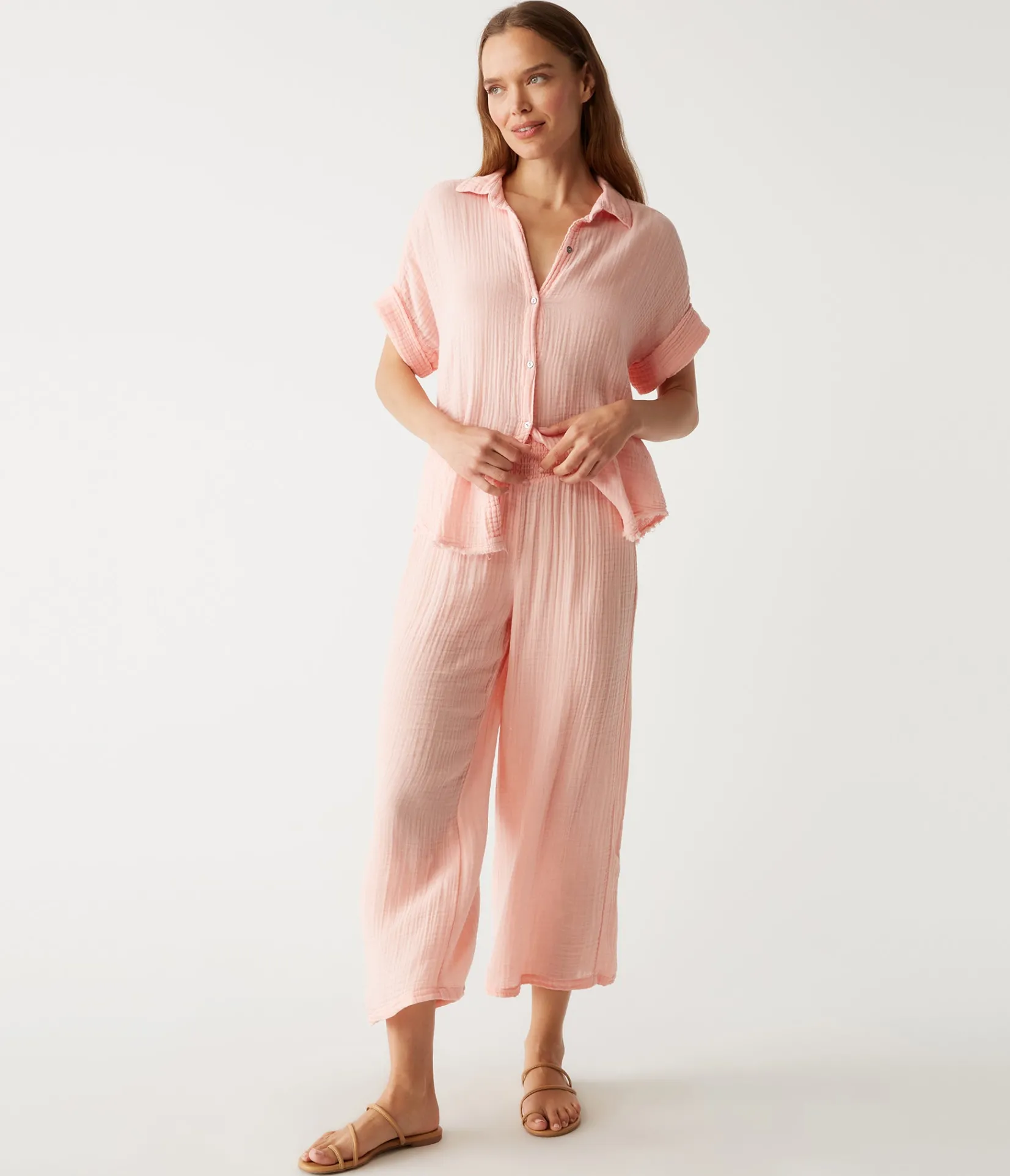 medina_cropped_gauze_pant_21.webp Michael Stars Medina Cropped Gauze Pant- Pants, Shorts & Skirts