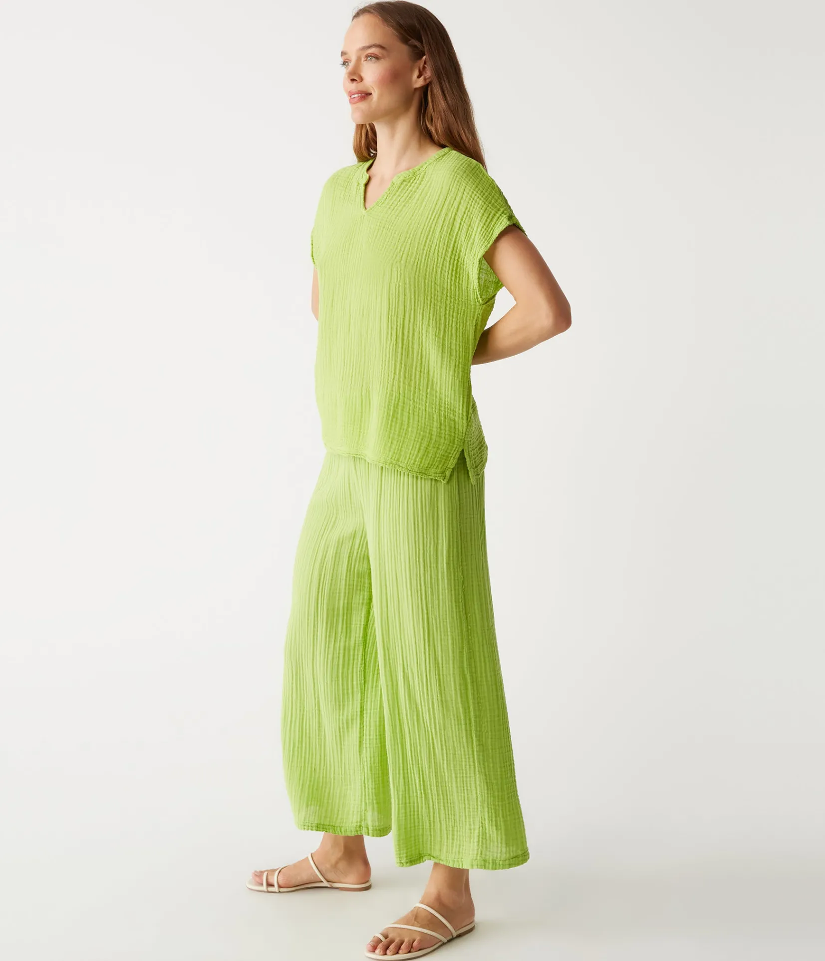 medina_cropped_gauze_pant_32.webp Michael Stars Medina Cropped Gauze Pant- Pants, Shorts & Skirts