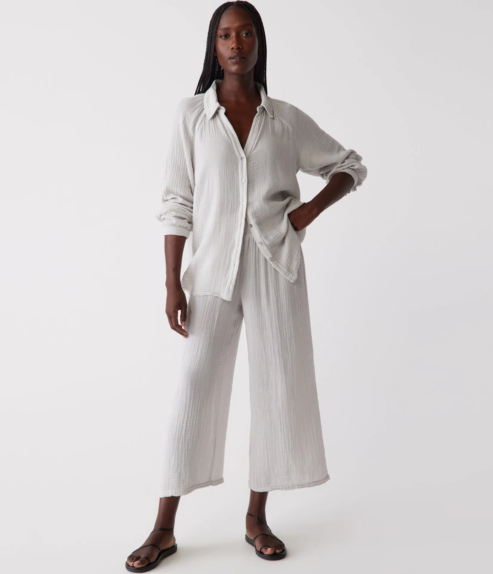 medina_cropped_gauze_pant_34.webp Michael Stars Medina Cropped Gauze Pant- Pants, Shorts & Skirts