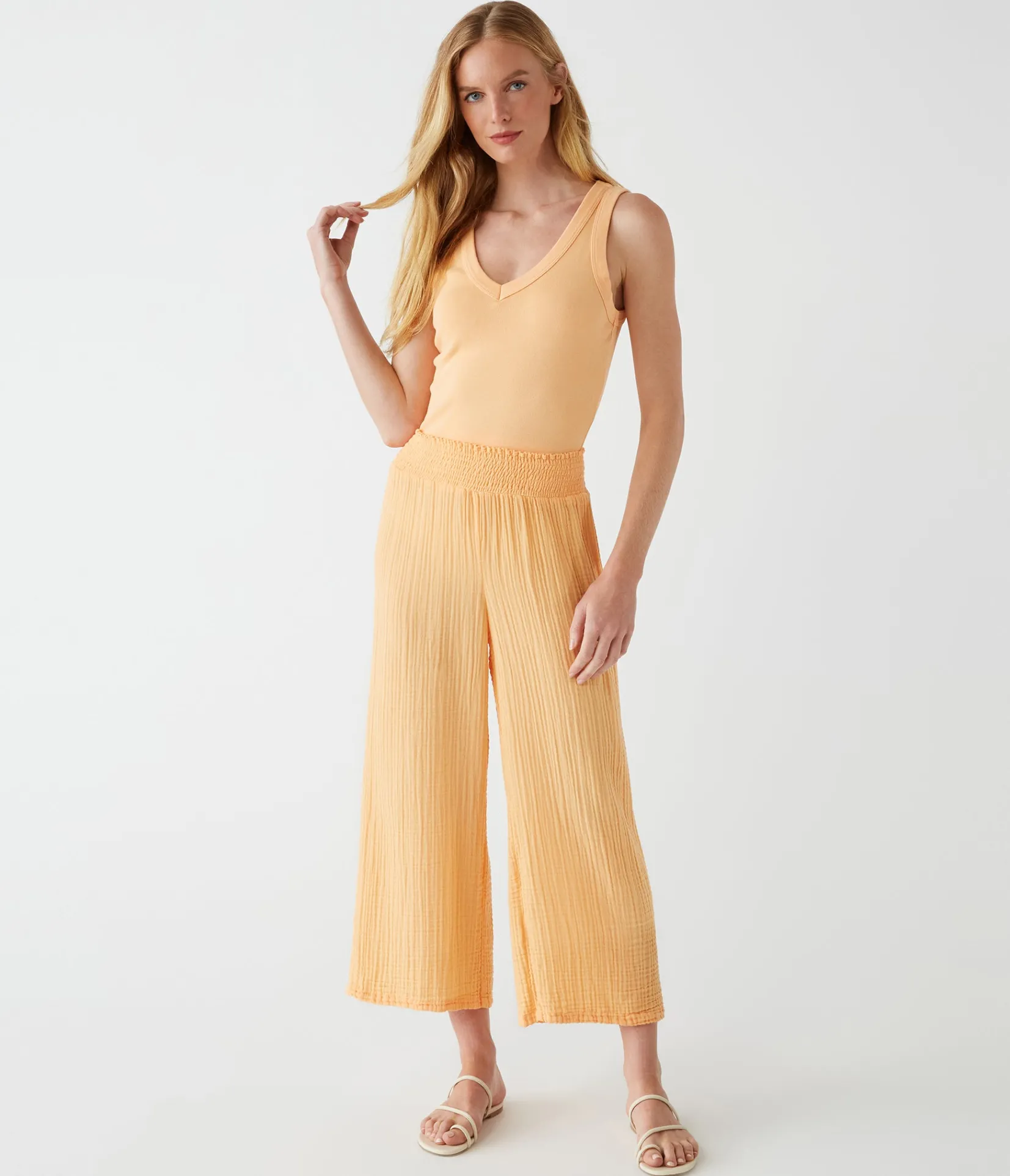medina_cropped_gauze_pant_37.webp Michael Stars Medina Cropped Gauze Pant- Pants, Shorts & Skirts