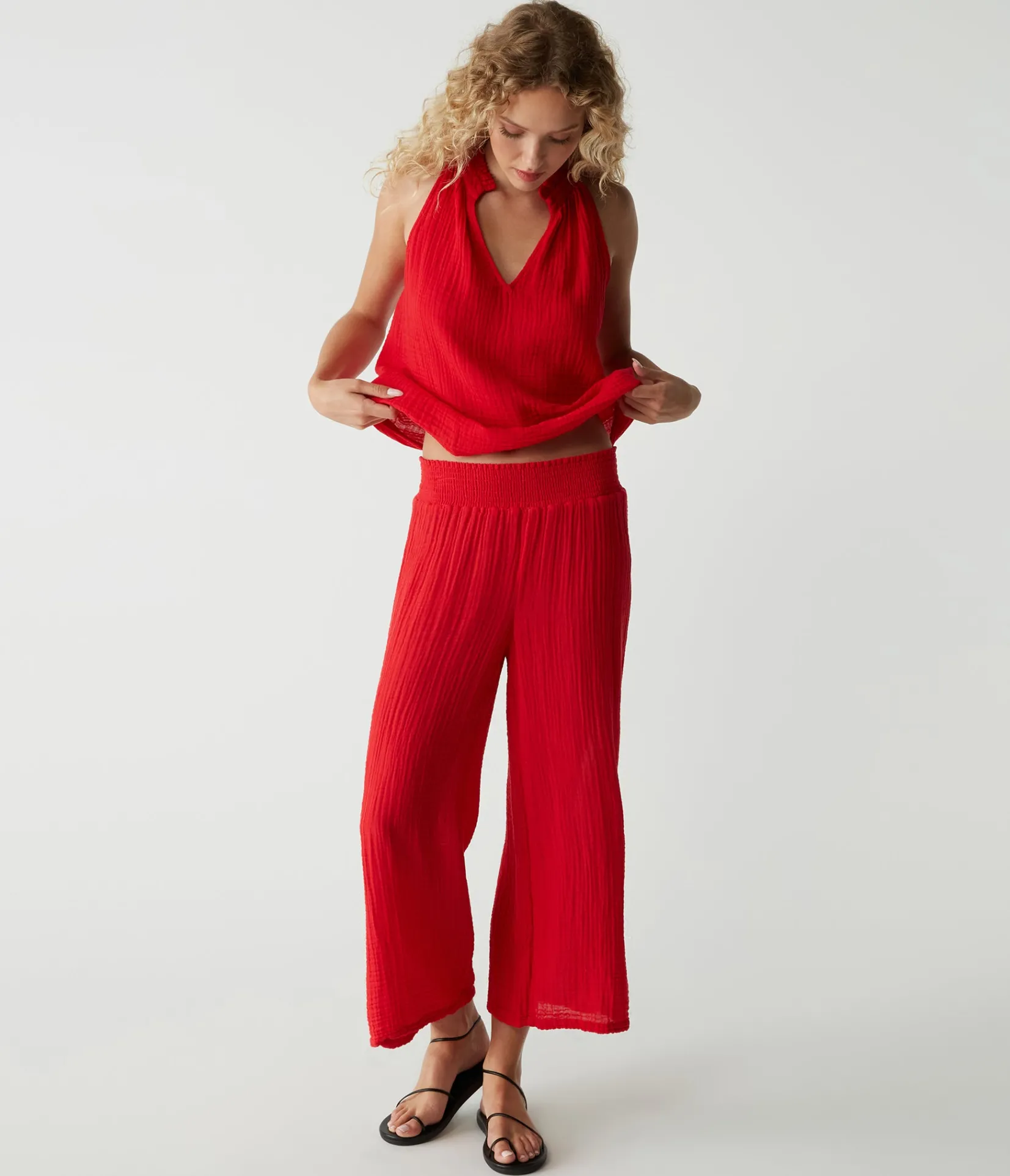 medina_cropped_gauze_pant_48.webp Michael Stars Medina Cropped Gauze Pant- Pants, Shorts & Skirts