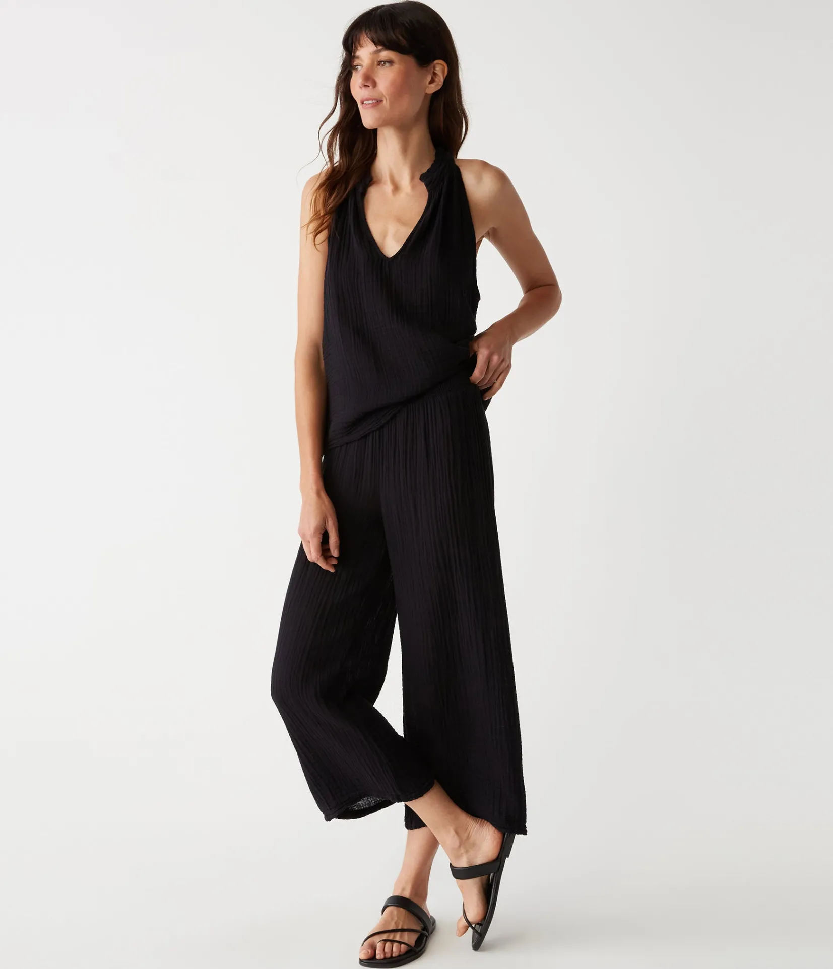 medina_cropped_gauze_pant_5.webp Michael Stars Medina Cropped Gauze Pant- Pants, Shorts & Skirts