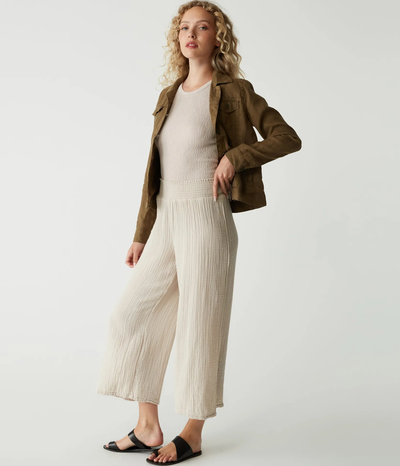 medina_cropped_gauze_pant_65.webp Michael Stars Medina Cropped Gauze Pant- Pants, Shorts & Skirts