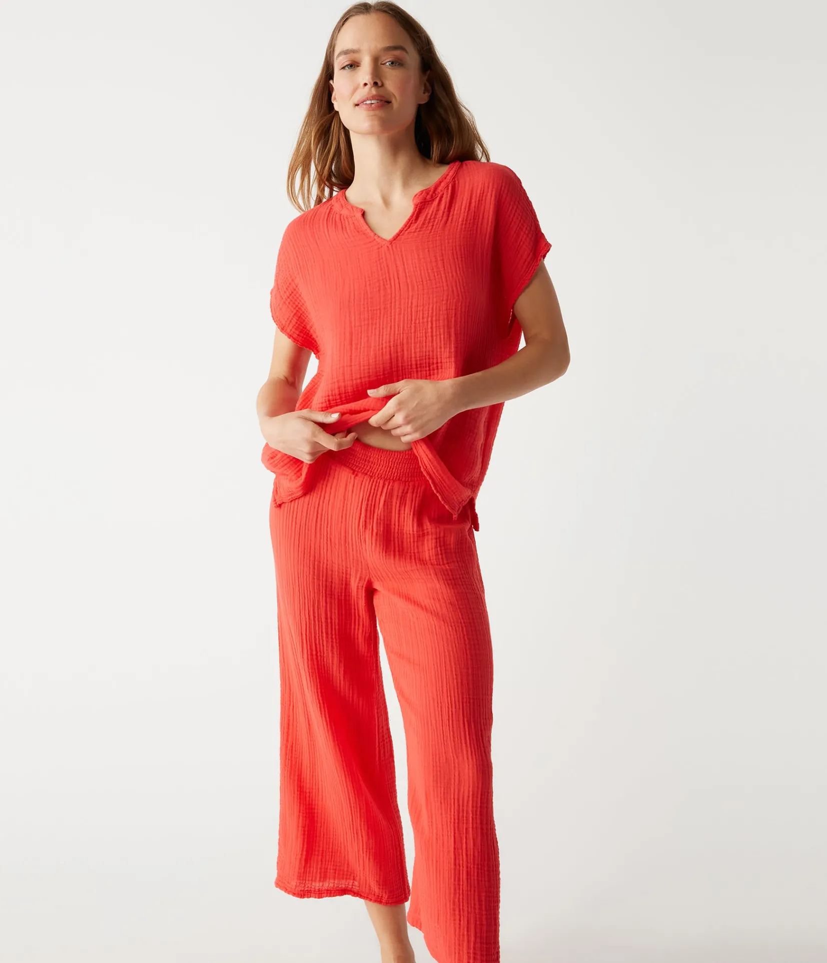 medina_cropped_gauze_pant_79.webp Michael Stars Medina Cropped Gauze Pant- Pants, Shorts & Skirts