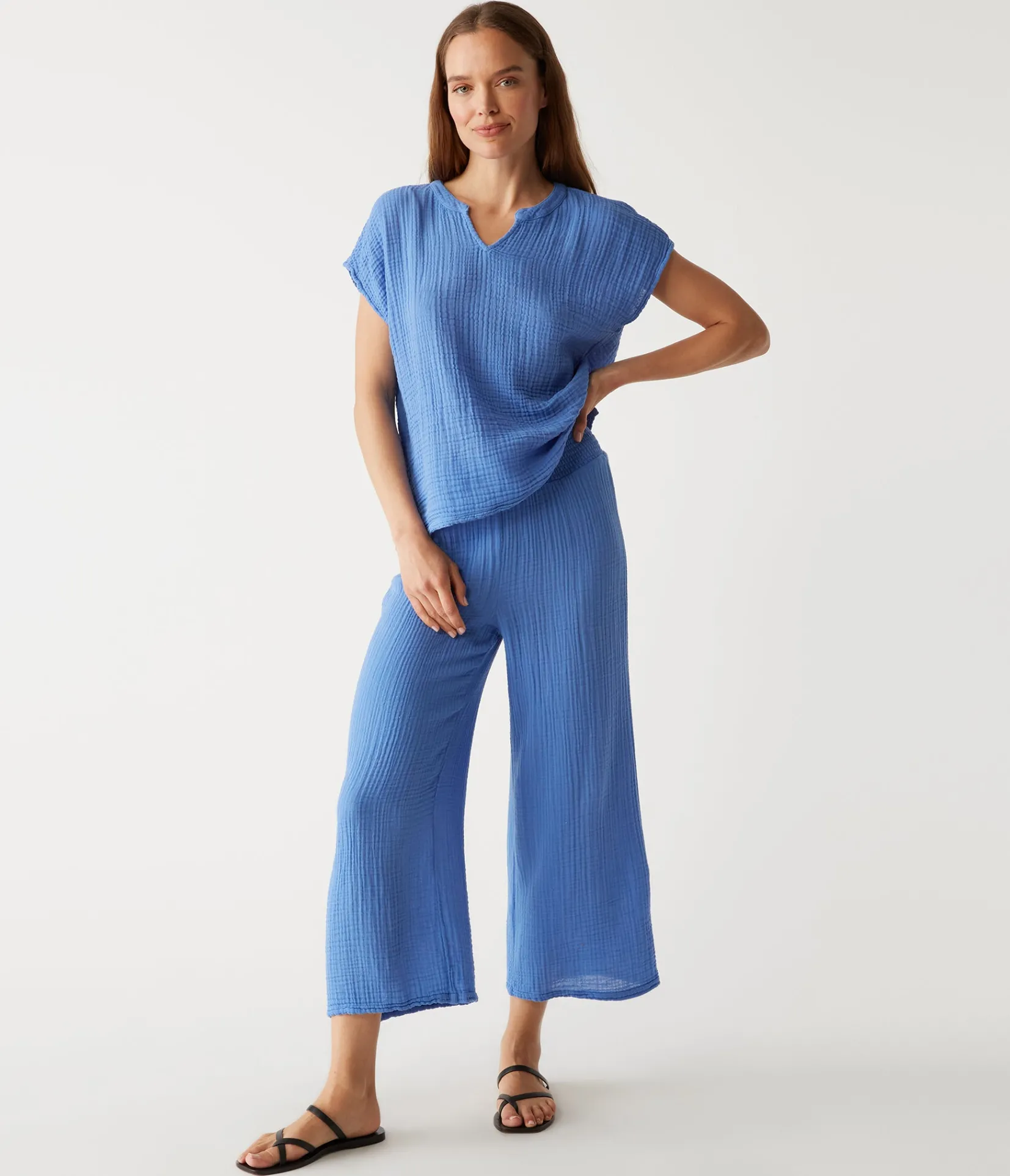 medina_cropped_gauze_pant_83.webp Michael Stars Medina Cropped Gauze Pant- Pants, Shorts & Skirts