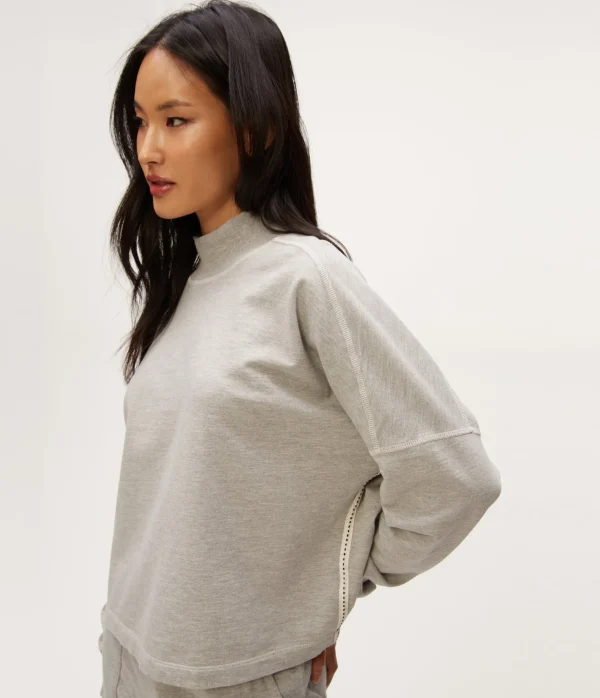 Michael Stars Mila Mock Neck Sweatshirt- Loungewear