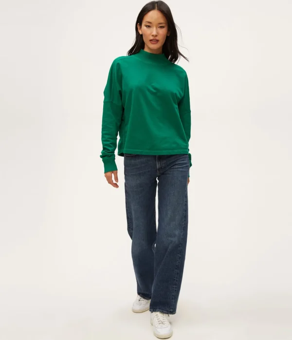 Michael Stars Mila Mock Neck Sweatshirt- Loungewear