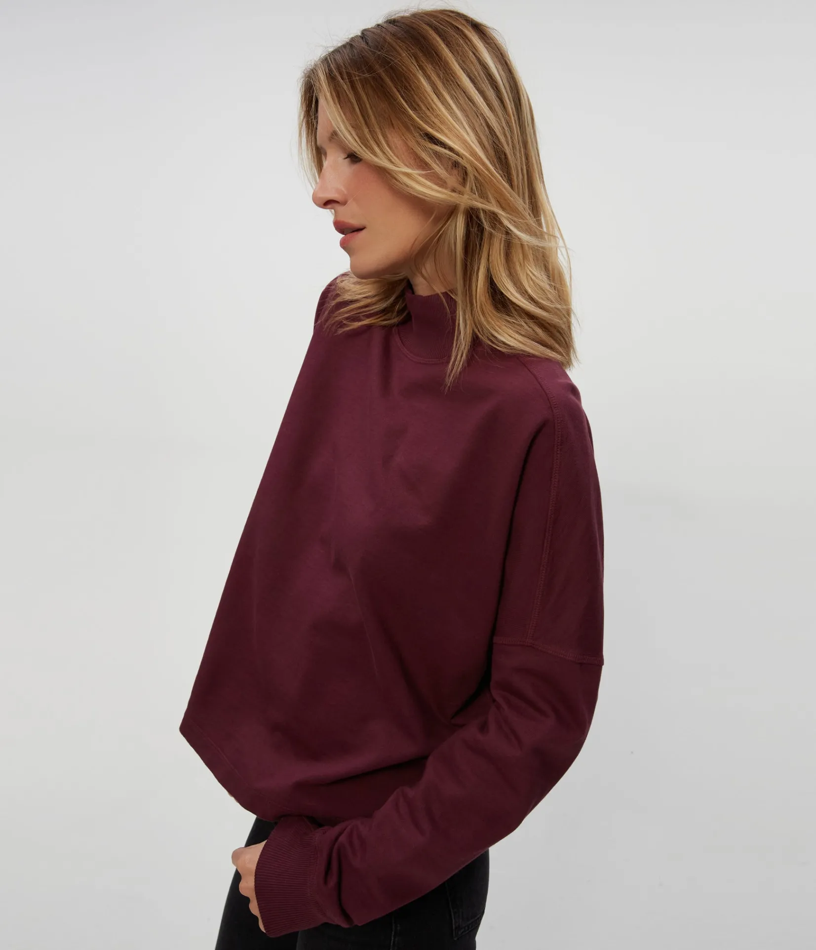 mila_mock_neck_sweatshirt_13.webp Michael Stars Mila Mock Neck Sweatshirt- Loungewear
