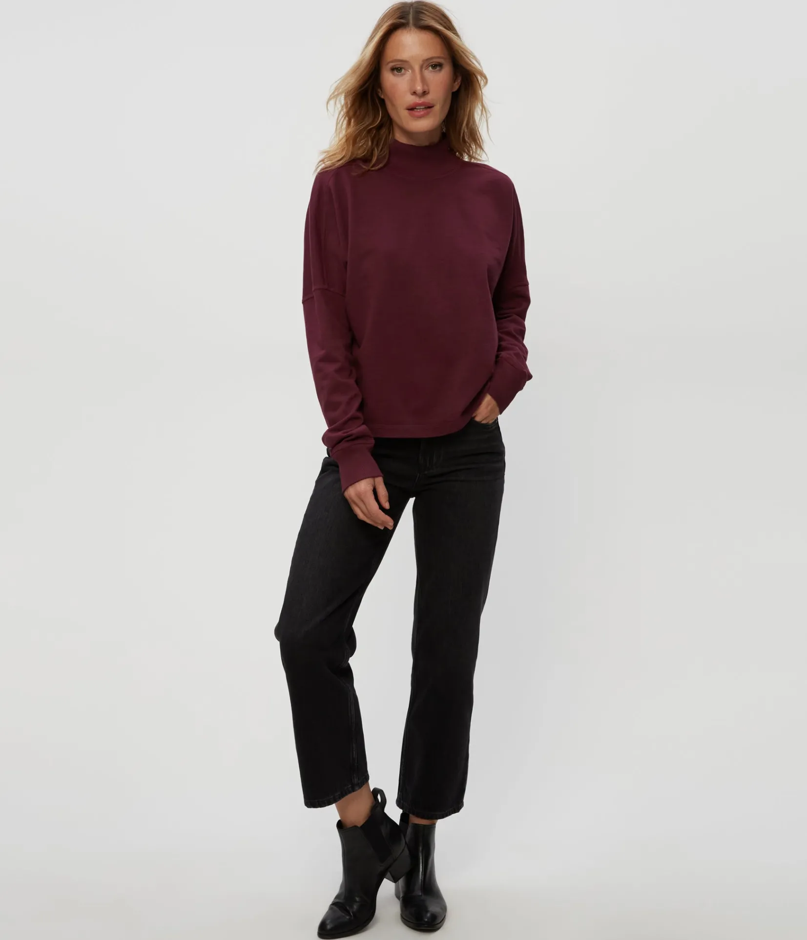 mila_mock_neck_sweatshirt_14.webp Michael Stars Mila Mock Neck Sweatshirt- Loungewear