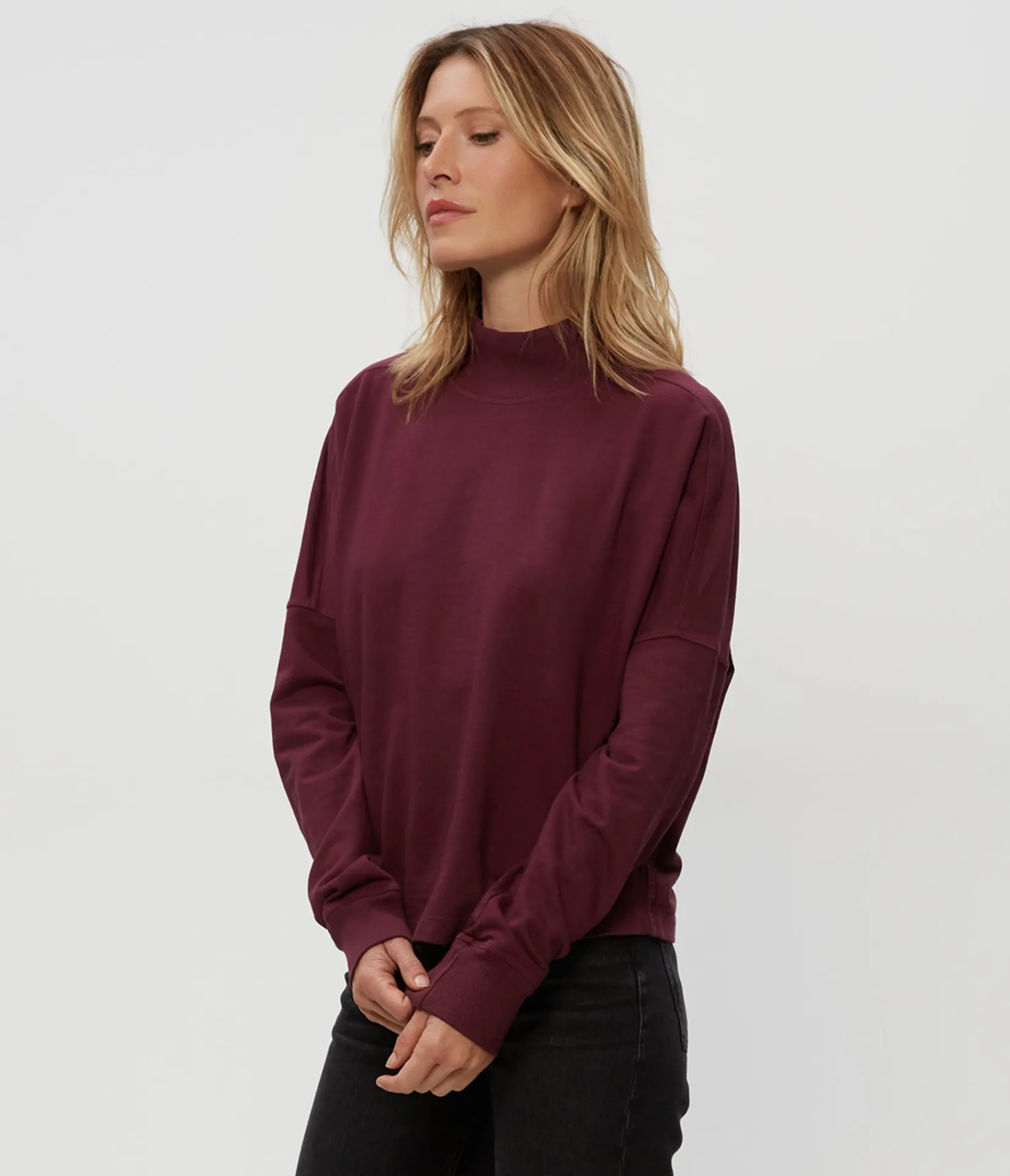 mila_mock_neck_sweatshirt_15.webp Michael Stars Mila Mock Neck Sweatshirt- Loungewear