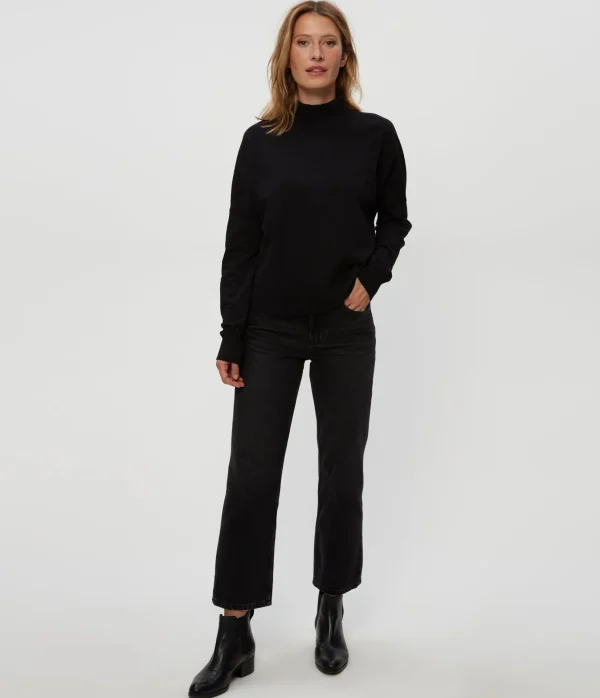 Michael Stars Mila Mock Neck Sweatshirt- Loungewear