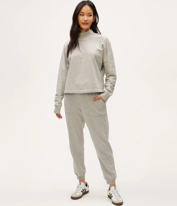Michael Stars Mila Mock Neck Sweatshirt- Loungewear