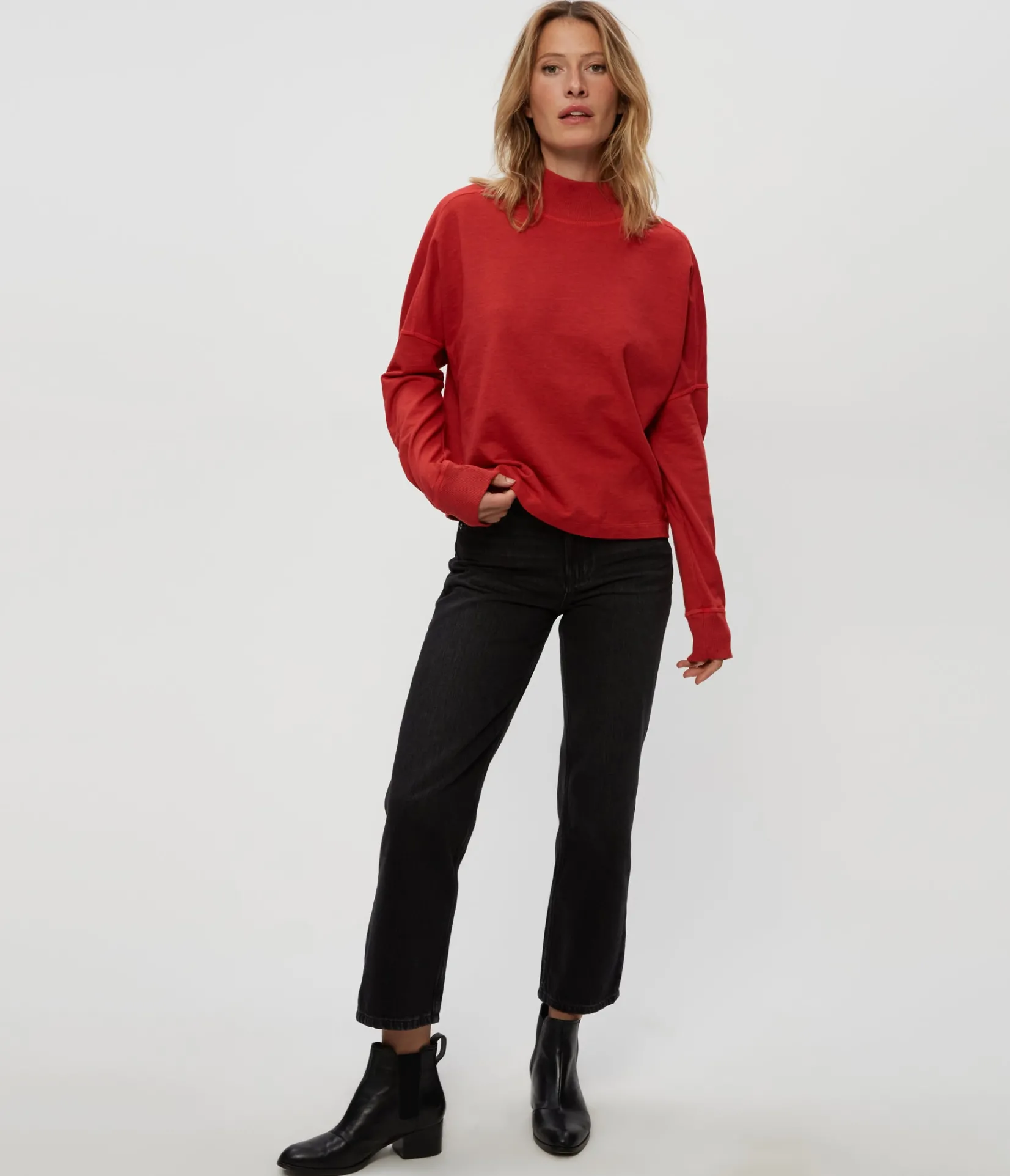 mila_mock_neck_sweatshirt_26.webp Michael Stars Mila Mock Neck Sweatshirt- Loungewear