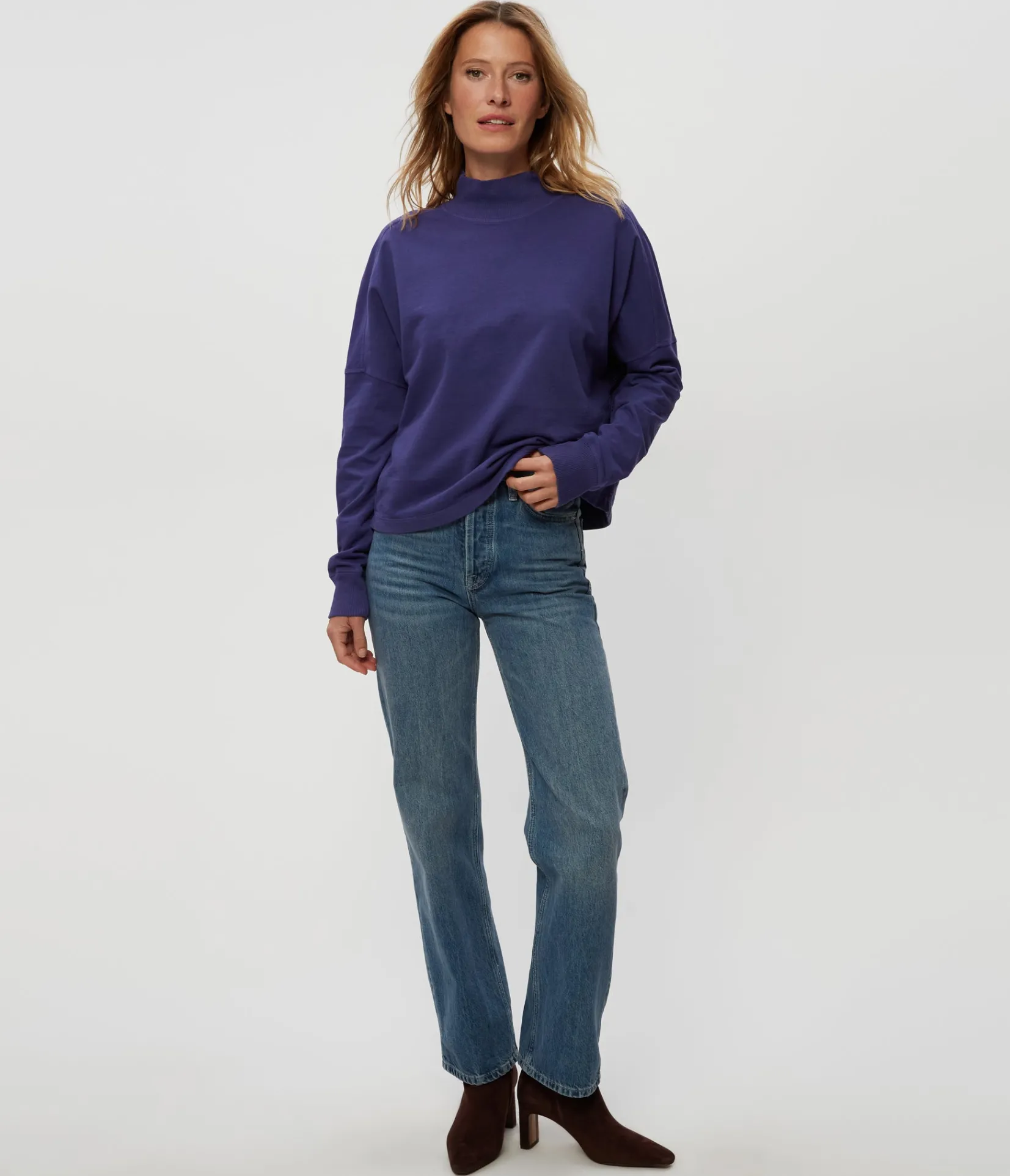 mila_mock_neck_sweatshirt_34.webp Michael Stars Mila Mock Neck Sweatshirt- Loungewear