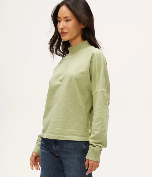 Michael Stars Mila Mock Neck Sweatshirt- Loungewear
