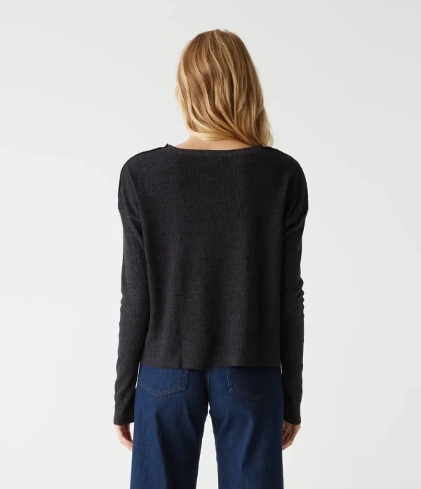Michael Stars Milo Shoulder Snap Thermal Top- T-Shirts | Loungewear
