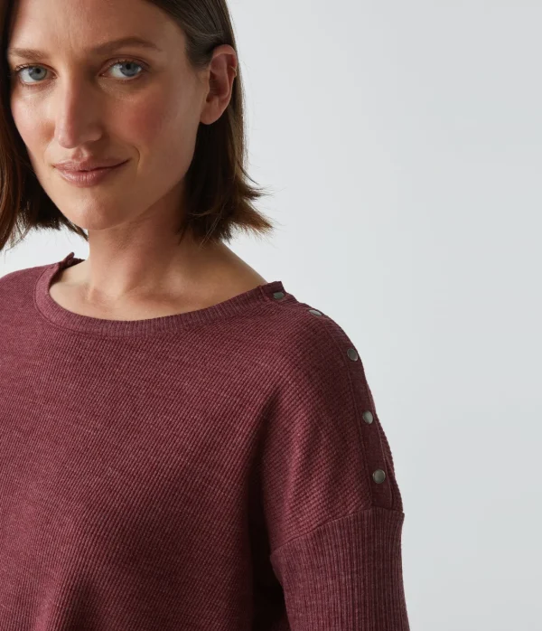 Michael Stars Milo Shoulder Snap Thermal Top- T-Shirts | Loungewear
