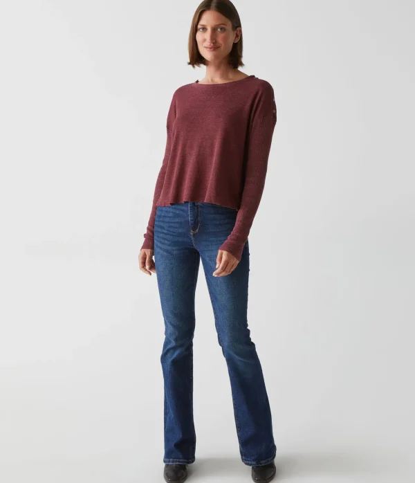 Michael Stars Milo Shoulder Snap Thermal Top- T-Shirts | Loungewear