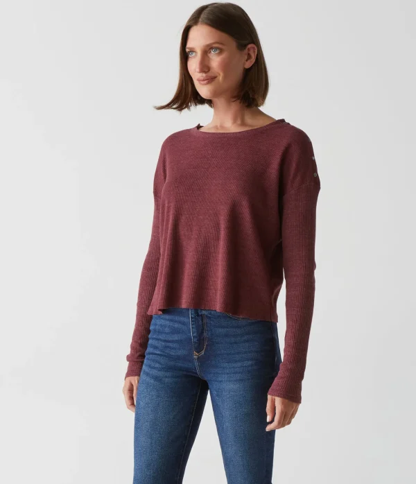 Michael Stars Milo Shoulder Snap Thermal Top- T-Shirts | Loungewear