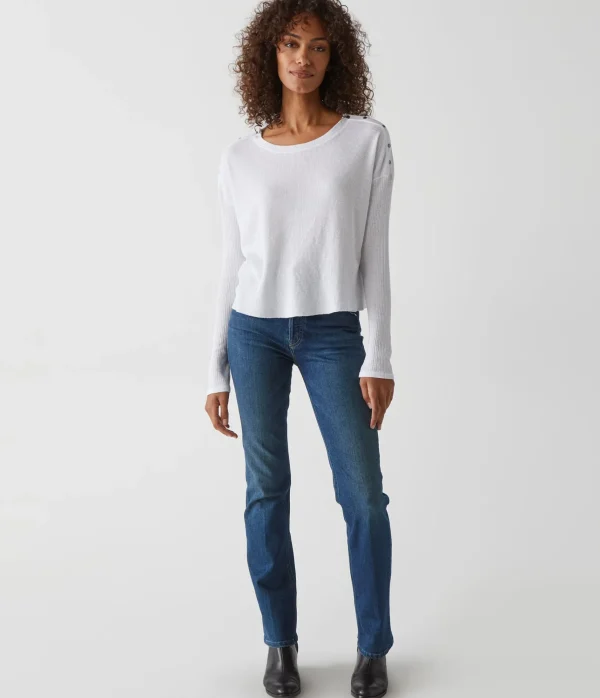 Michael Stars Milo Shoulder Snap Thermal Top- T-Shirts | Loungewear