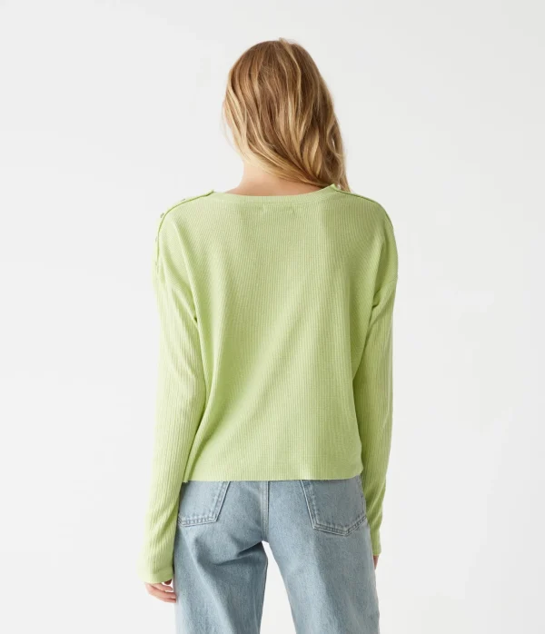 Michael Stars Milo Shoulder Snap Thermal Top- T-Shirts | Loungewear